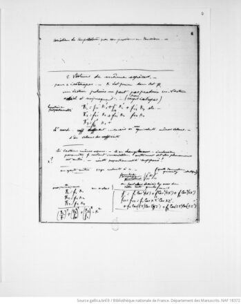 Une page de notes pour une cours de symétrie donné par Pierre Curie.