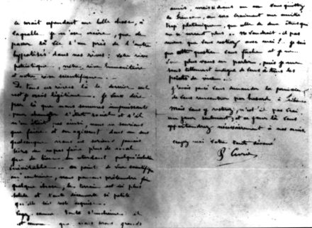 Fragment de lettre de Pierre Curie à Marie Sklodowska en vacances en Pologne, 10 août 1894